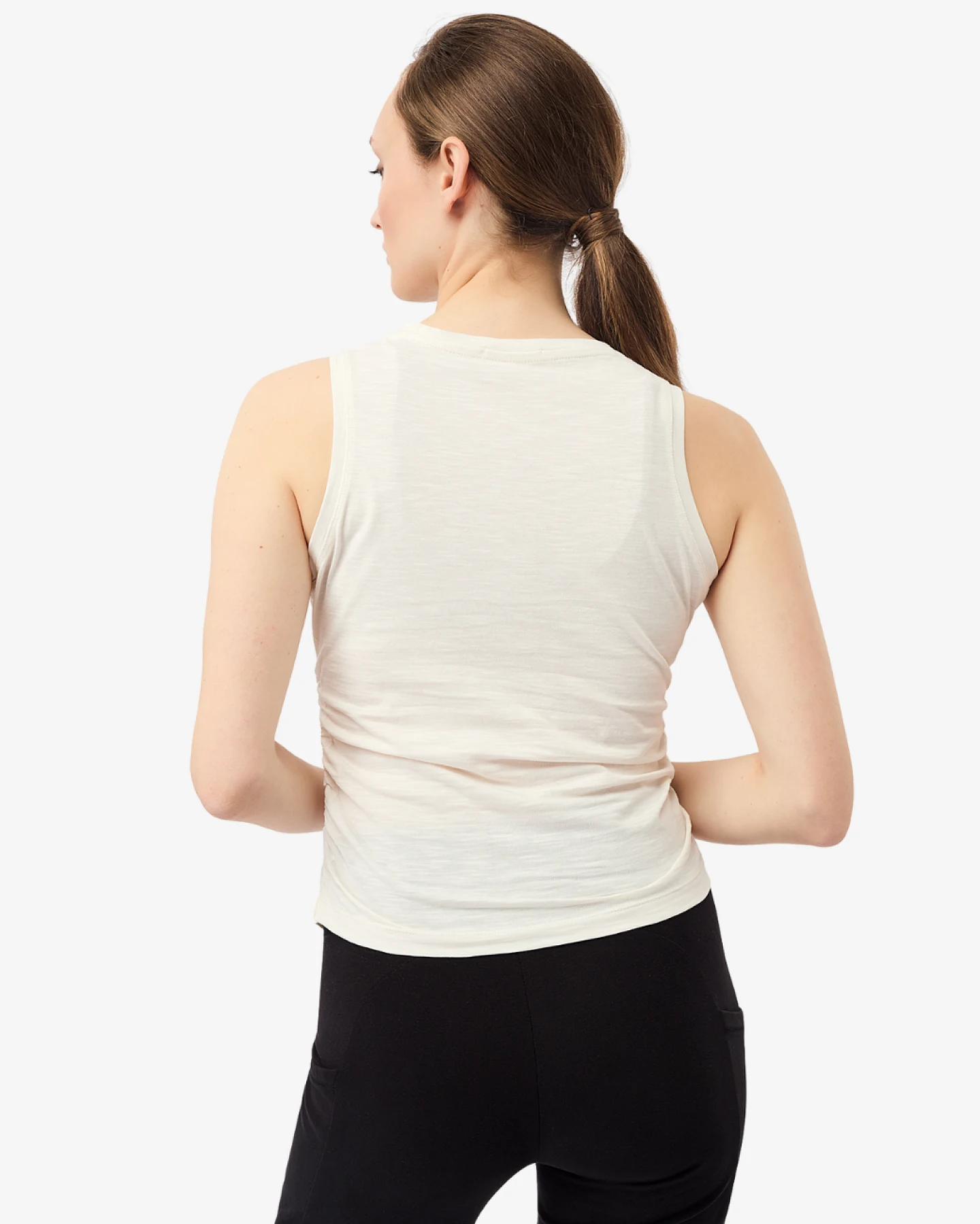 Mandala Cropped Ruffled Top - White L – Ansicht 5