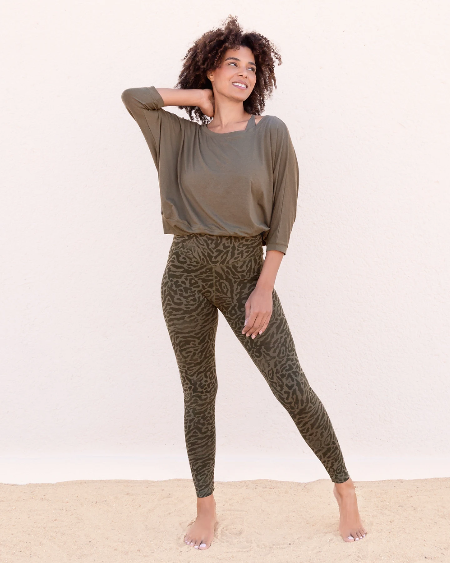 Jaya Organics Leggings Leona - Olive Leopard S – Ansicht 4