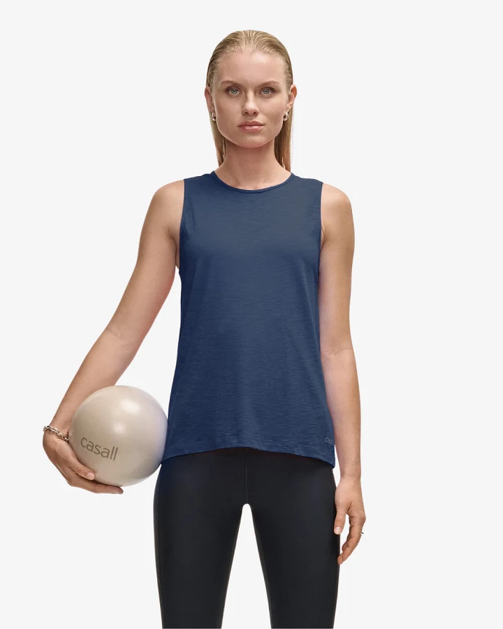 Casall Soft Texture Tank Blue Shadow L