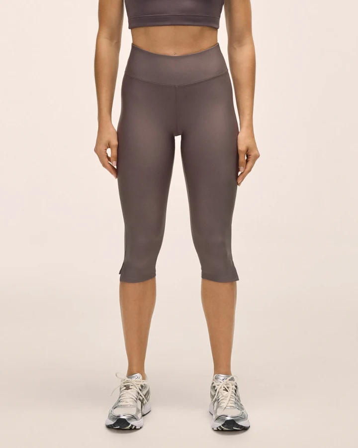 Casall Capri Slit Regular Waist Tights Dark Grey L