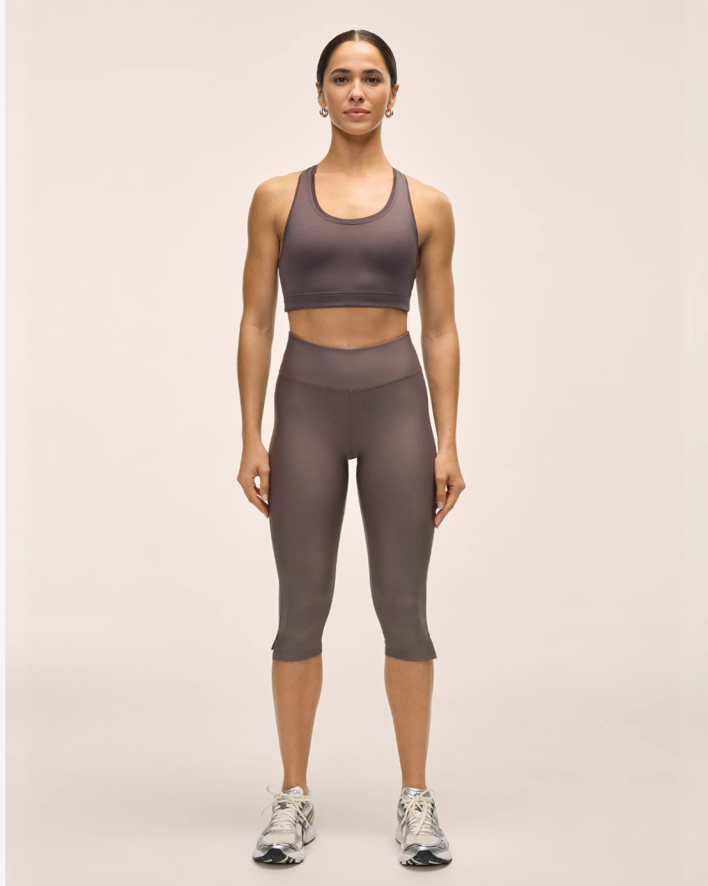 Casall Capri Slit Regular Waist Tights Dark Grey L – Ansicht 2