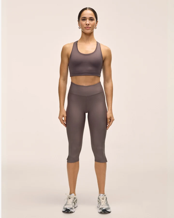 Casall Capri Slit Regular Waist Tights Dark Grey L