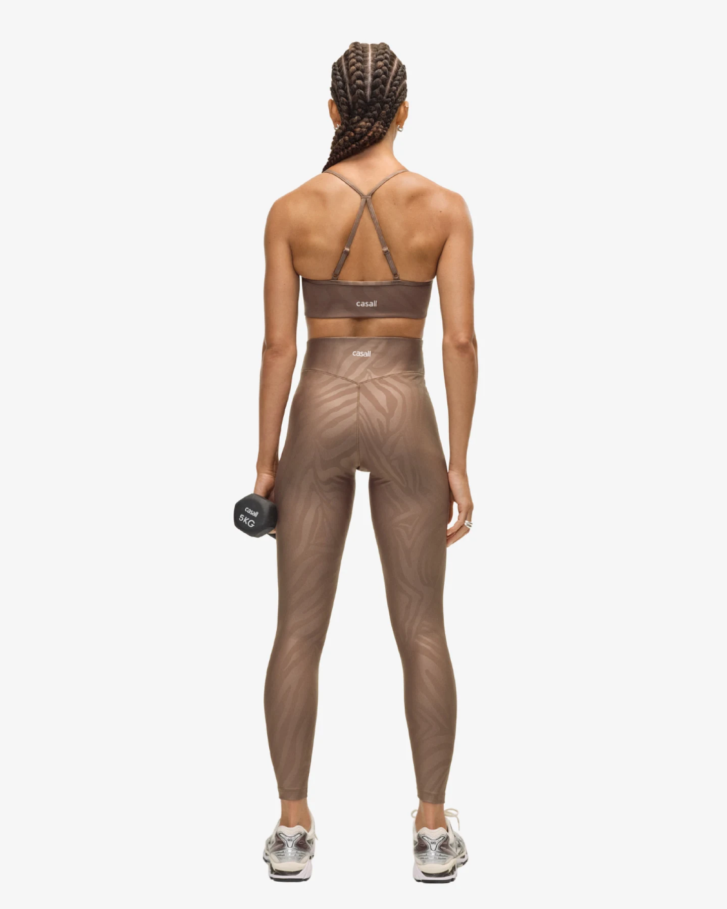 Casall Heat Printed High Waist Tights Zebra Khaki L – Ansicht 5