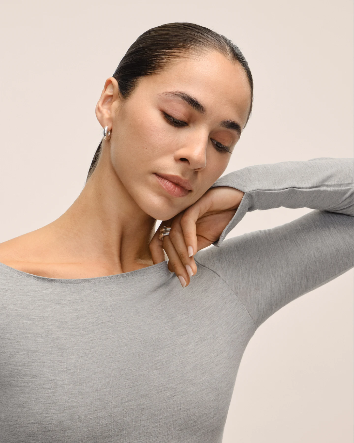 Casall Sublime Boatneck Long Sleeve Grey L – Ansicht 2