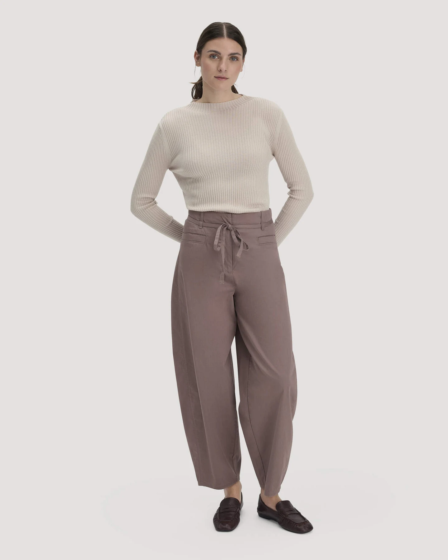 hessnatur Damen Strick Pullover Fitted aus TENCEL™ Lyocell mit Bio-Baumwolle - beige - Größe XXL – Ansicht 2