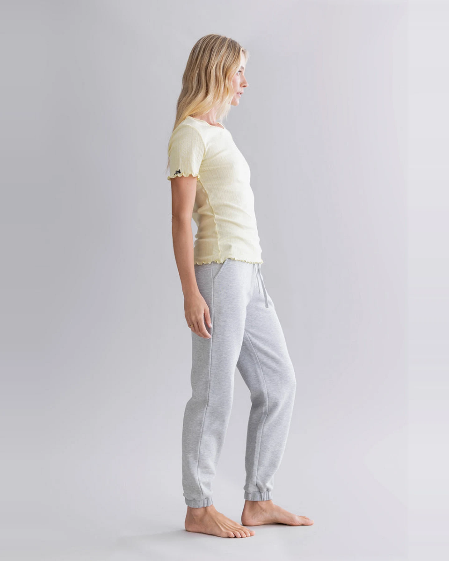Hey Honey T-Shirt Pointelle - Pastel Yellow M – Ansicht 8