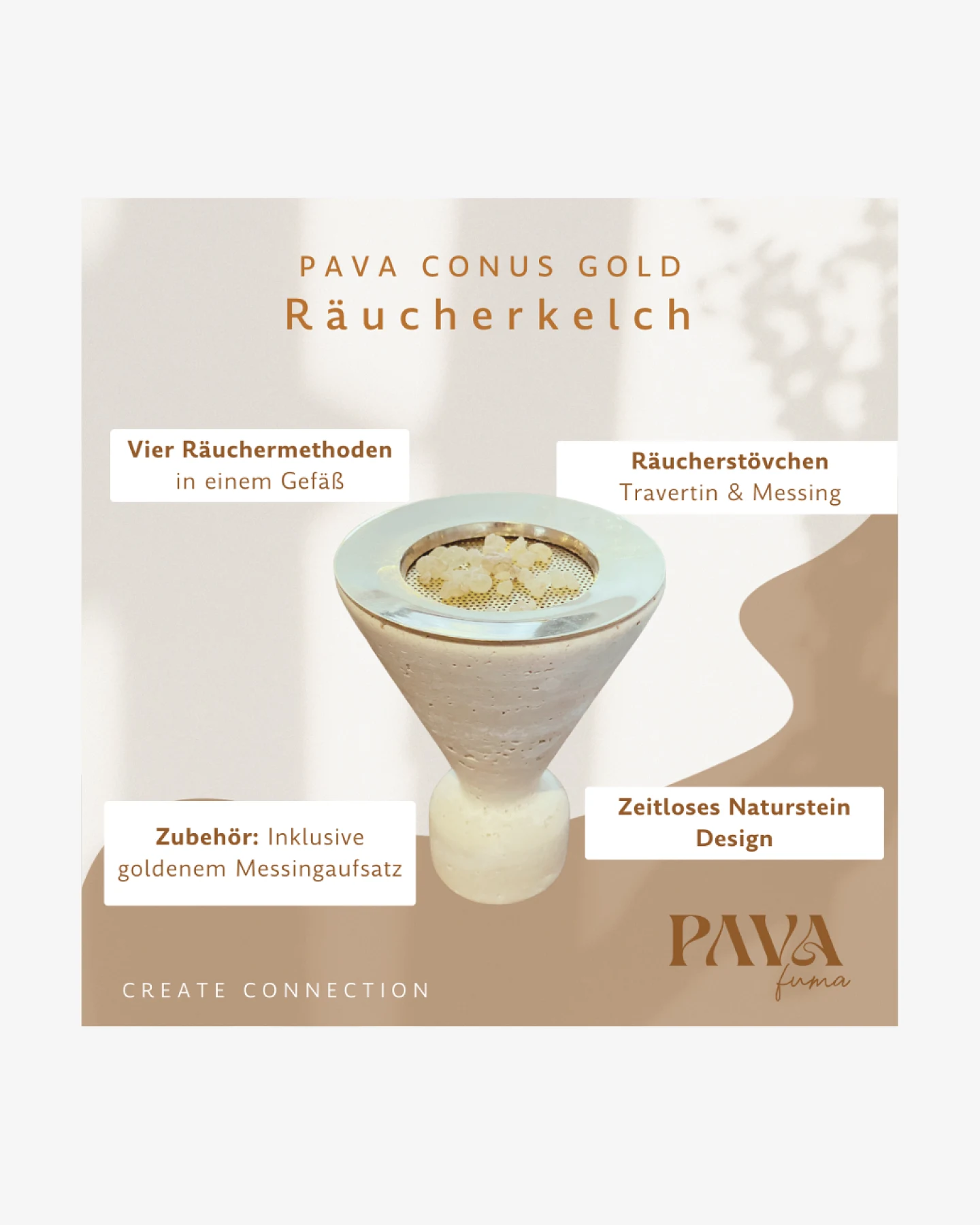 PAVA FUMA Conus Räucherkelch mit Stövchen – Ansicht 2