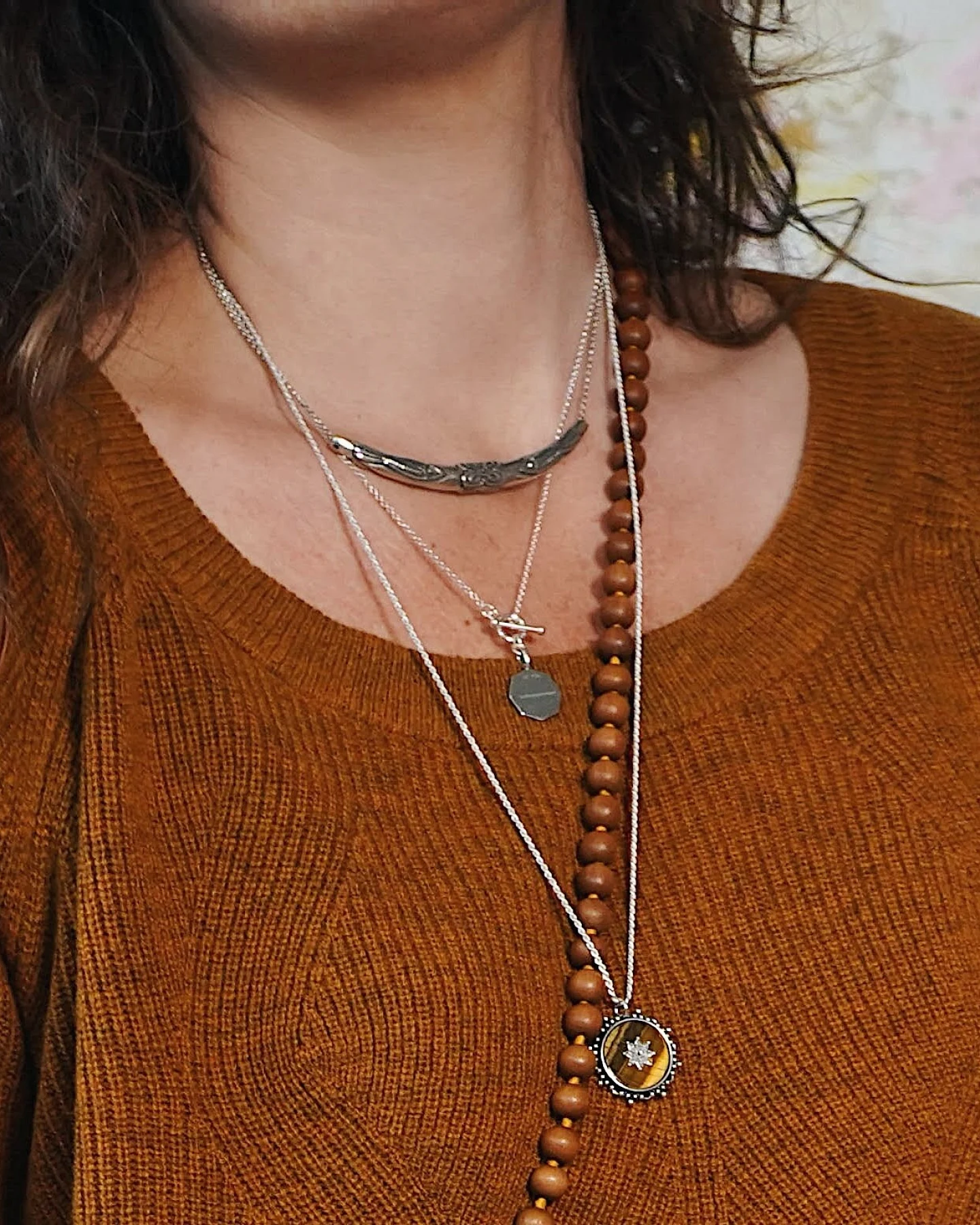 Hoffnungsträger Lakshmi Kette mit Knebelverschluss Silber – Ansicht 3