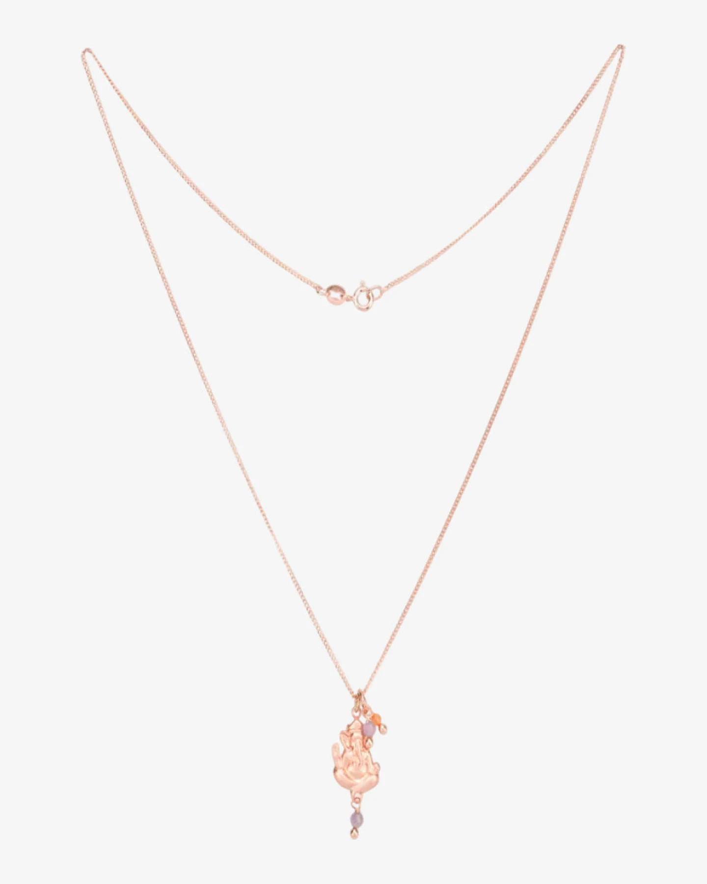 Hoffnungsträger Ganesha Kette Roségold mit Edelsteinen – Ansicht 3