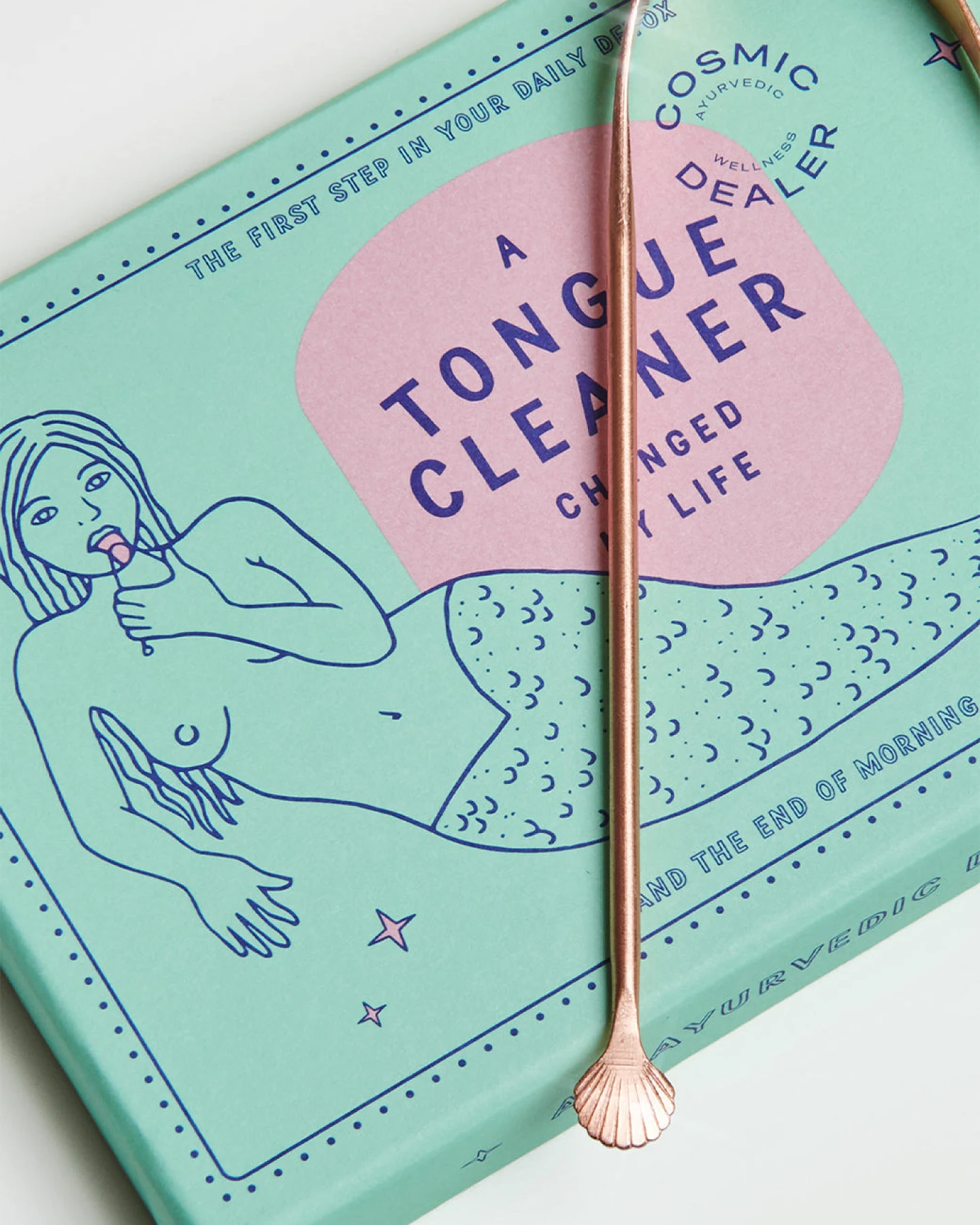 Cosmic Dealer Ayurvedischer Zungenreiniger aus Kupfer – Ansicht 4
