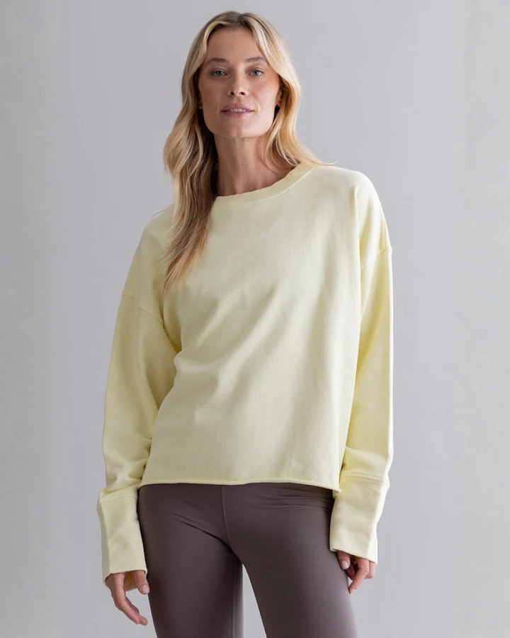 Hey Honey Open Edge Sweater Yellow