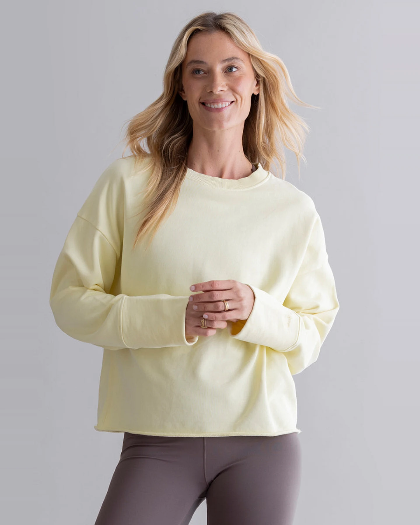 Hey Honey Open Edge Sweater Yellow – Ansicht 7