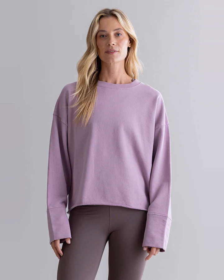 Hey Honey Open Edge Sweater Mauve