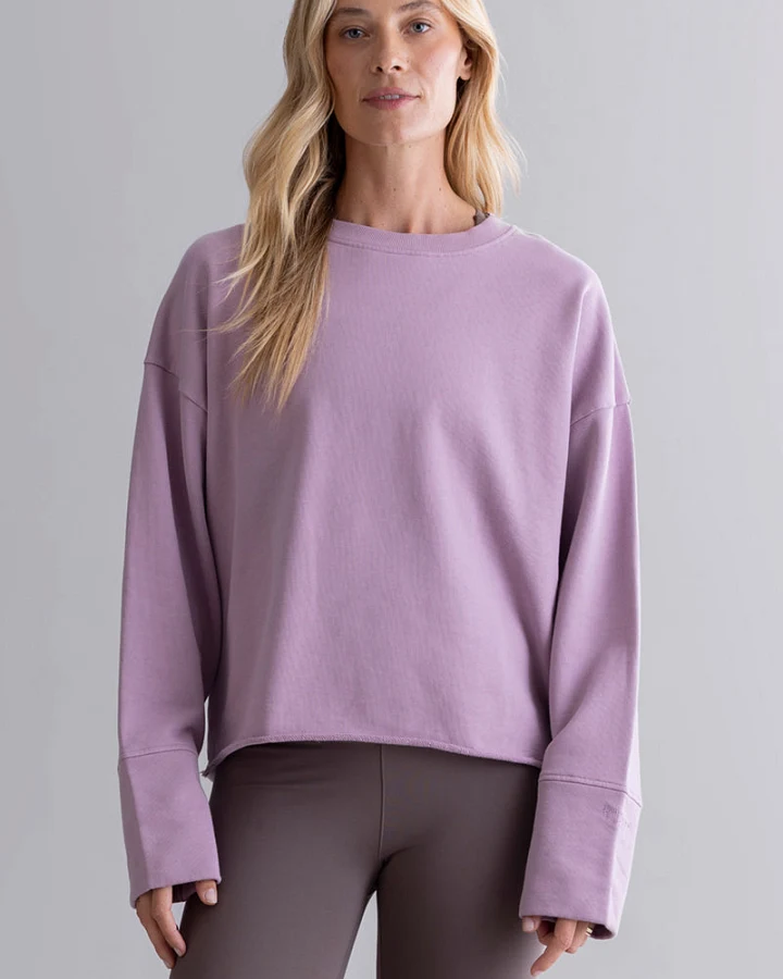 Hey Honey Open Edge Sweater Mauve
