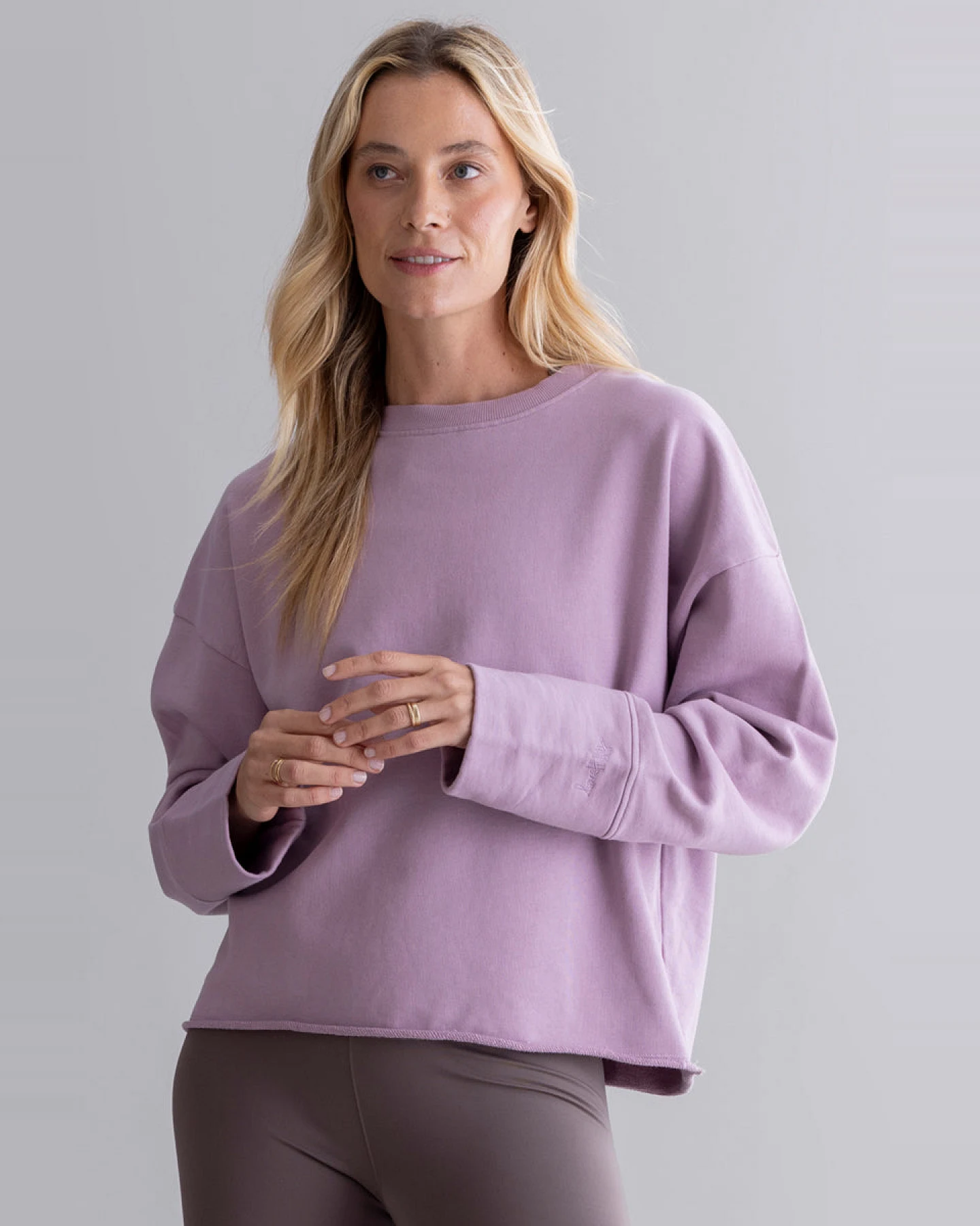 Hey Honey Open Edge Sweater Mauve – Ansicht 3