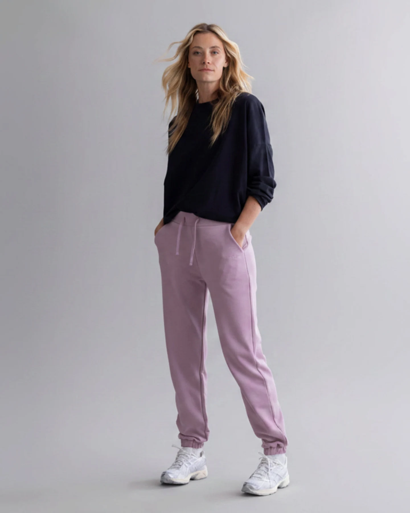 Hey Honey Cuff Sweat Pants - Mauve – Ansicht 2