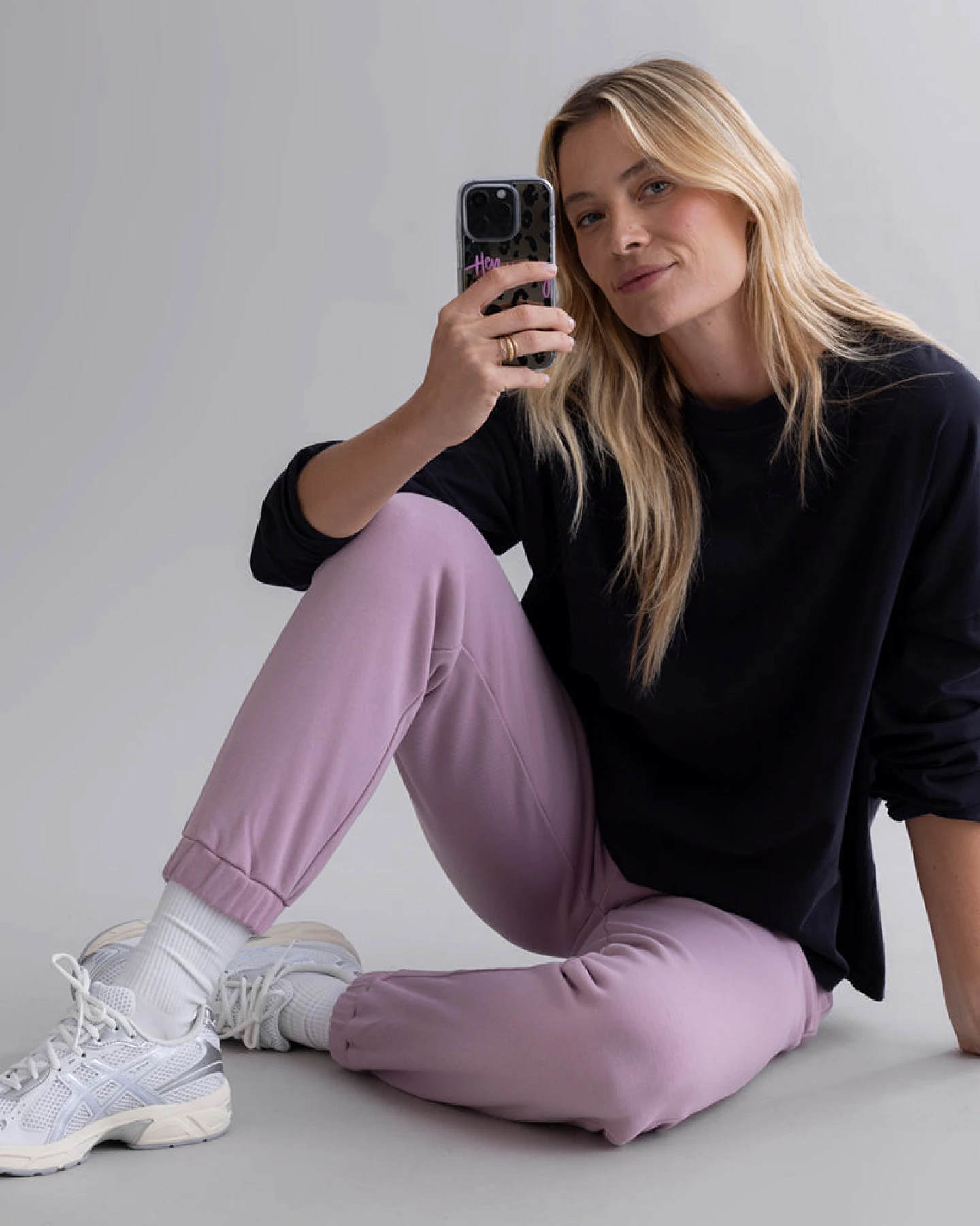 Hey Honey Cuff Sweat Pants - Mauve – Ansicht 4
