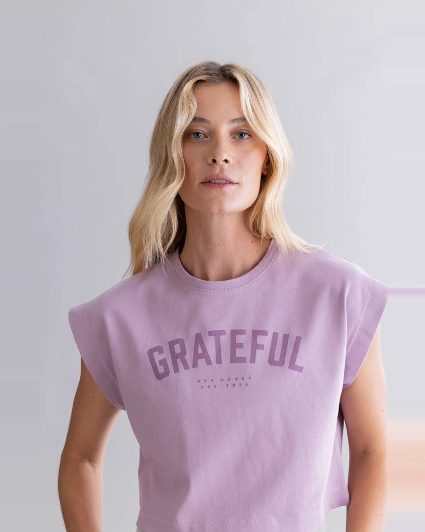Hey Honey Cropped Shirt - Mauve – Ansicht 9