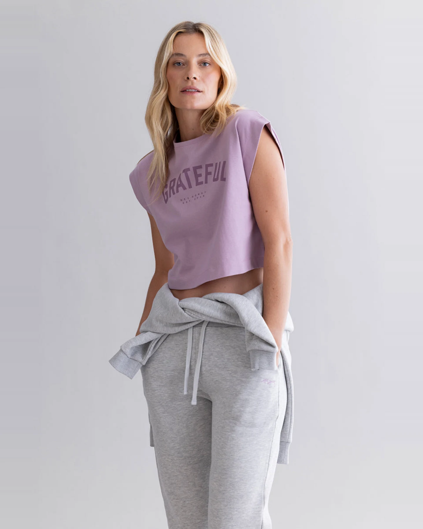 Hey Honey Cropped Shirt - Mauve – Ansicht 10