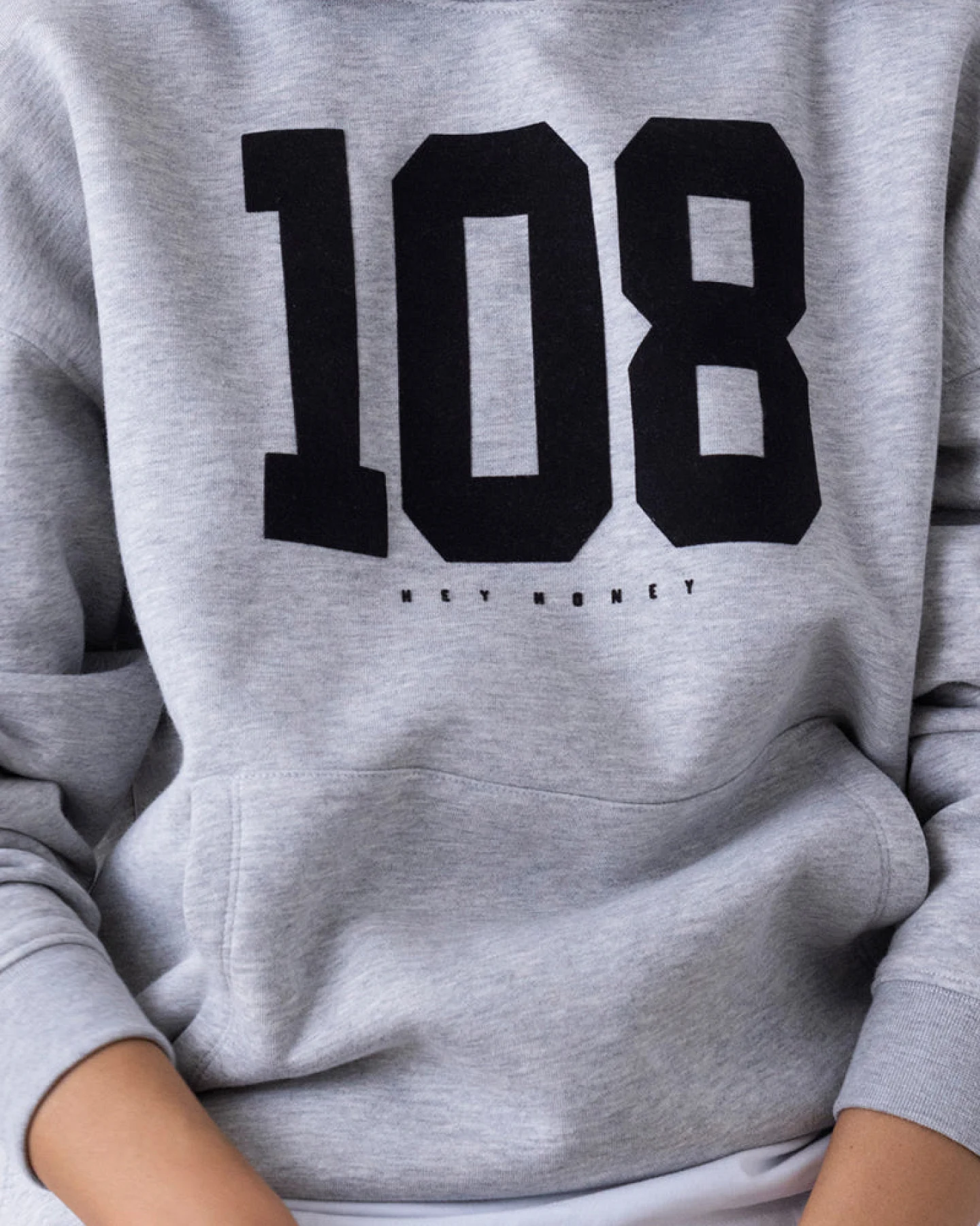 Hey Honey Hoodie Grey Melange 108 – Ansicht 8