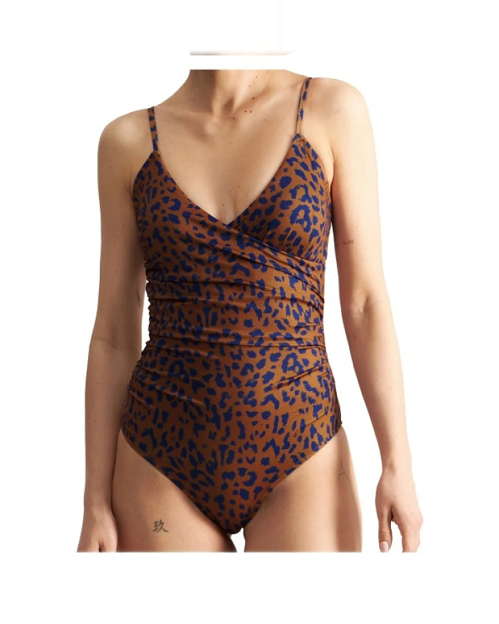 DEDICATED - Women's Wrap Swimsuit Klinte - Badeanzug Gr L weiß