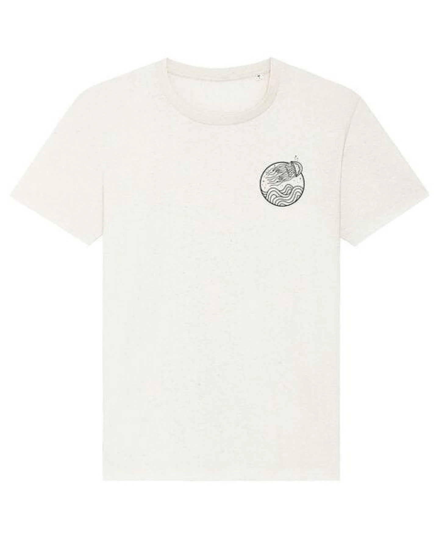 vis wear Qualle zwischen Ozean und Wellen – Natural Recycled Bio-Baumwolle Shirt – Ansicht 3