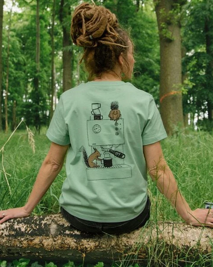 Cmig Damen T-Shirt Kaffee-Hörnchen für Espressoliebhaber