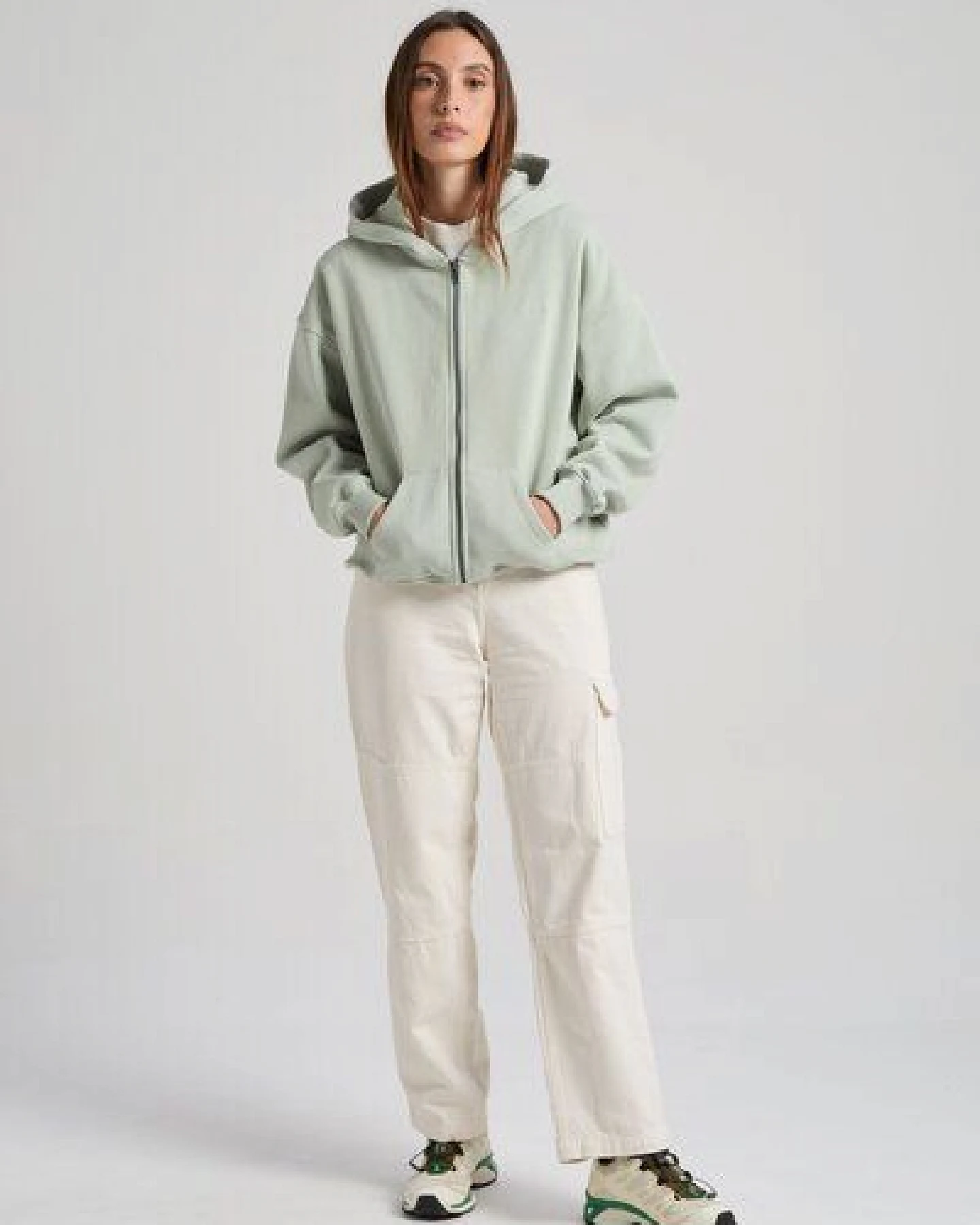 Trendsplant Women’s Essential Zip Hoodie Coastal Fog – Ansicht 3