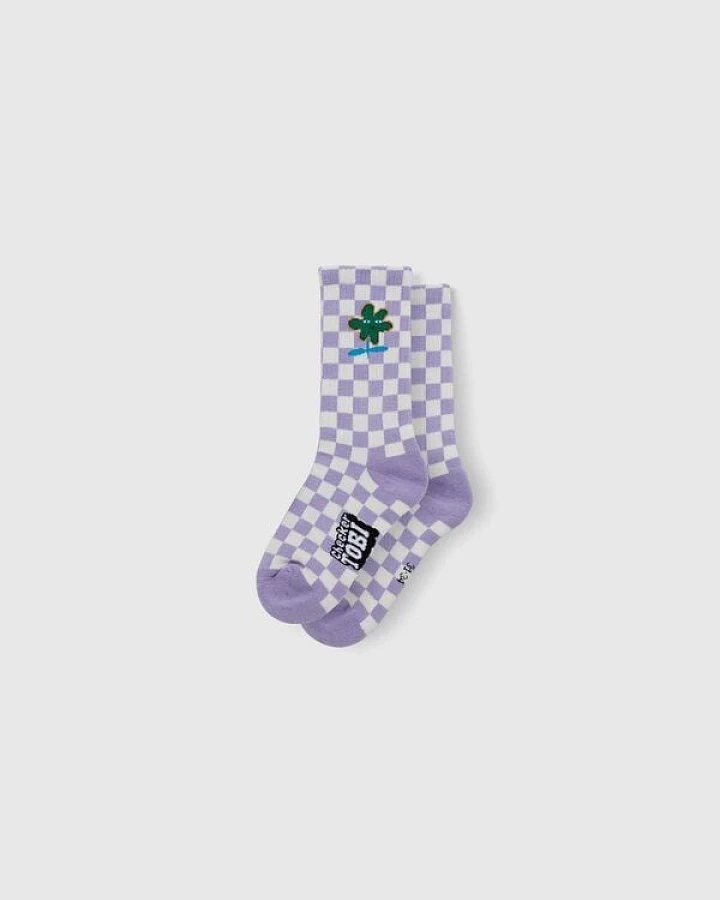 PlayPlayPauly CHECKER TOBI Blume Unisex Socken aus Bio-Baumwoll-Mix
