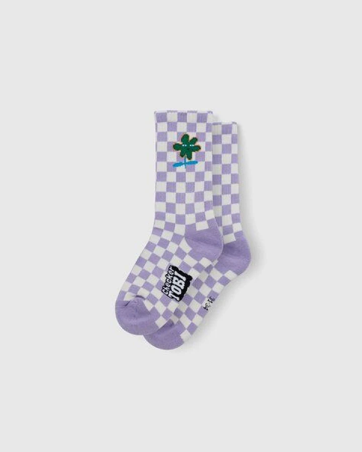 PlayPlayPauly CHECKER TOBI Blume Unisex Socken aus Bio-Baumwoll-Mix