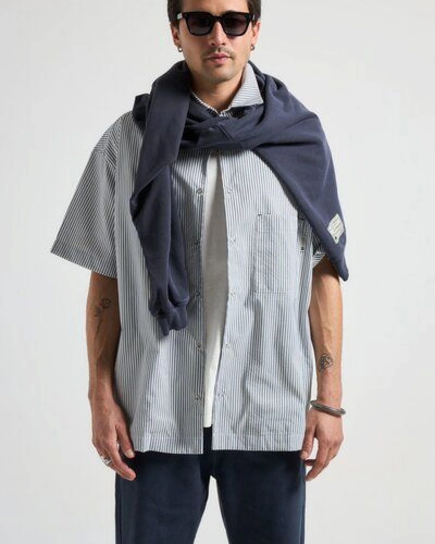 Trendsplant Mechanic Box Seaqual®Yarn S/S Shirt Indigo Stripes – Ansicht 3