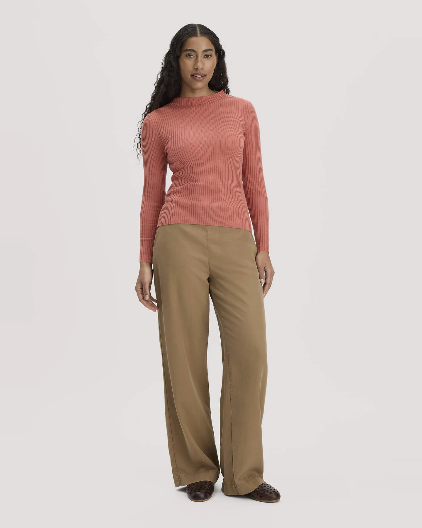 hessnatur Damen Strick Pullover Fitted aus TENCEL™ Lyocell mit Bio-Baumwolle - orange - Größe S – Ansicht 2