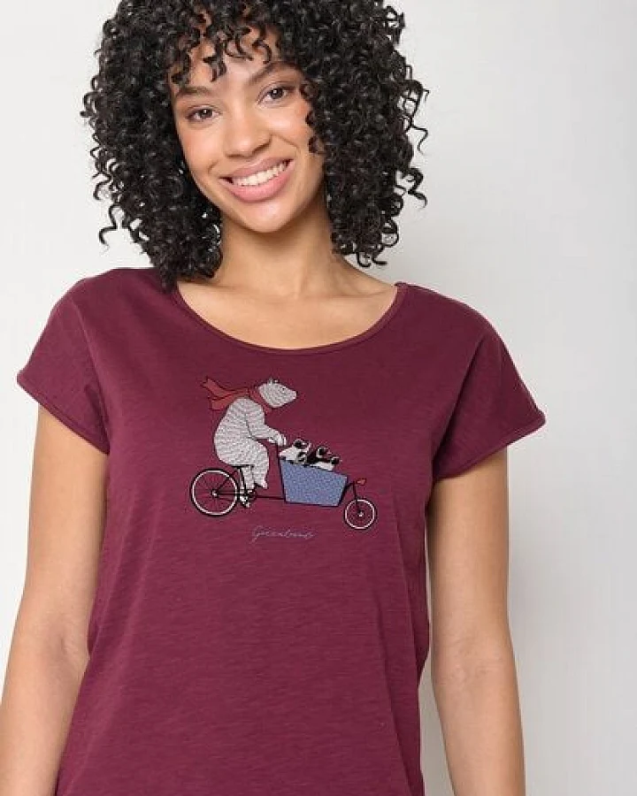 GREENBOMB Bike Cargo Bear Cool - Sportliches T-Shirt aus Bio-Baumwolle / hochwertiger Print / GOTS / Fair & Vegan