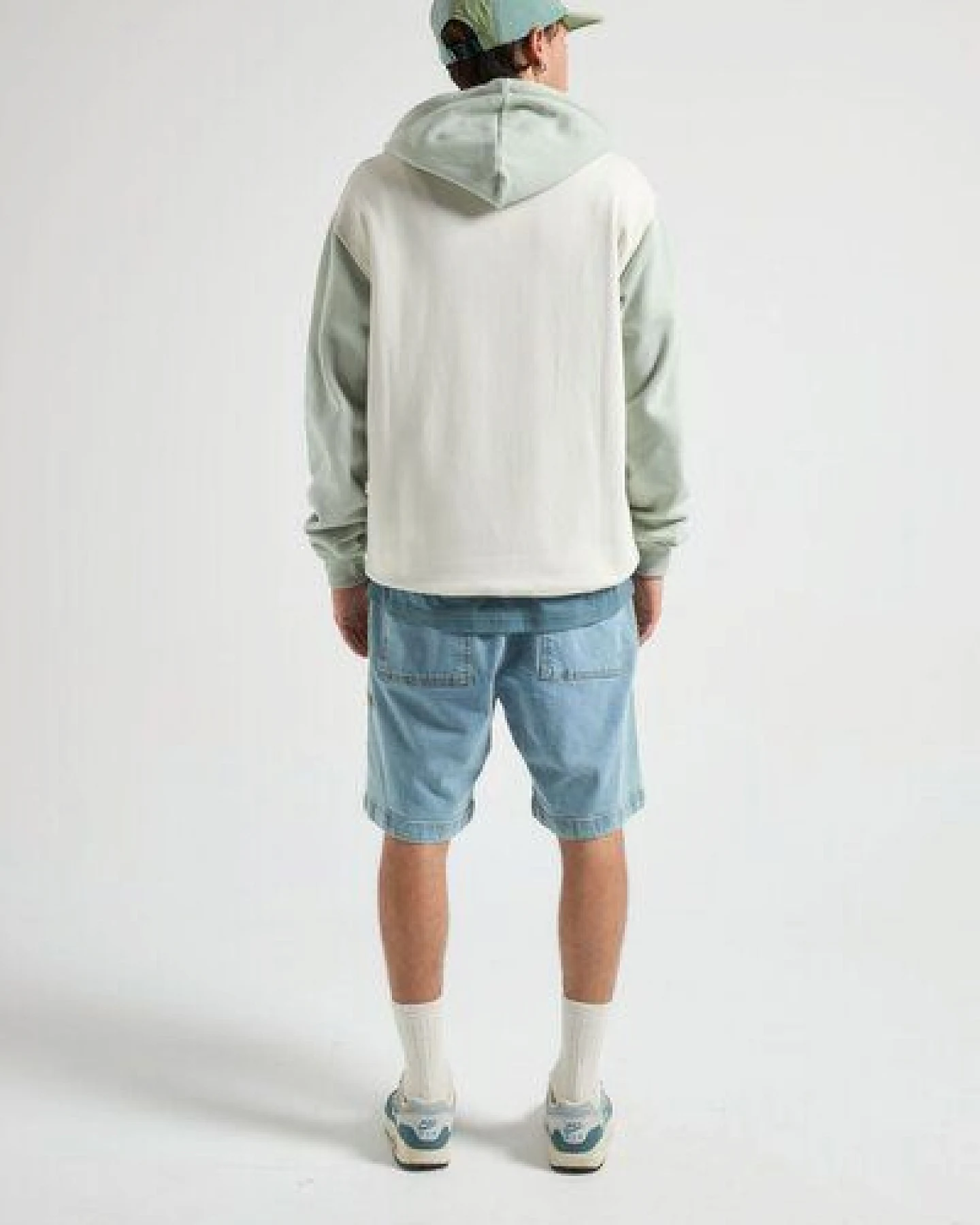 Trendsplant Color Block Zip Hoodie Sea Glass – Ansicht 3