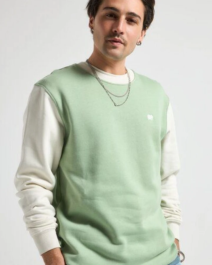 Trendsplant Color Block Sweatshirt Salted Moss