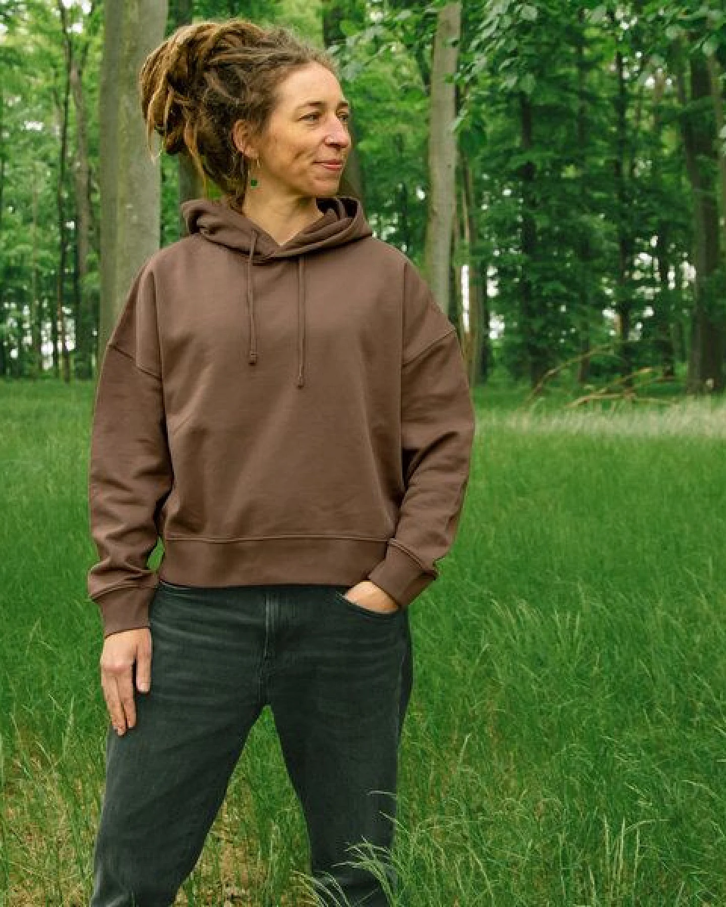 Cmig Damen Hoodie Kaffee-Hörnchen für Espressoliebhaber in mocha braun – Ansicht 4