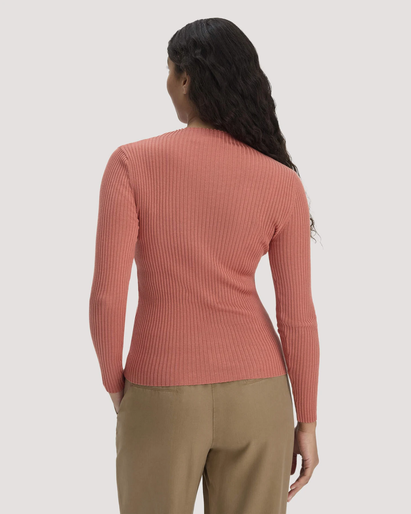 hessnatur Damen Strick Pullover Fitted aus TENCEL™ Lyocell mit Bio-Baumwolle - orange - Größe XXL – Ansicht 3