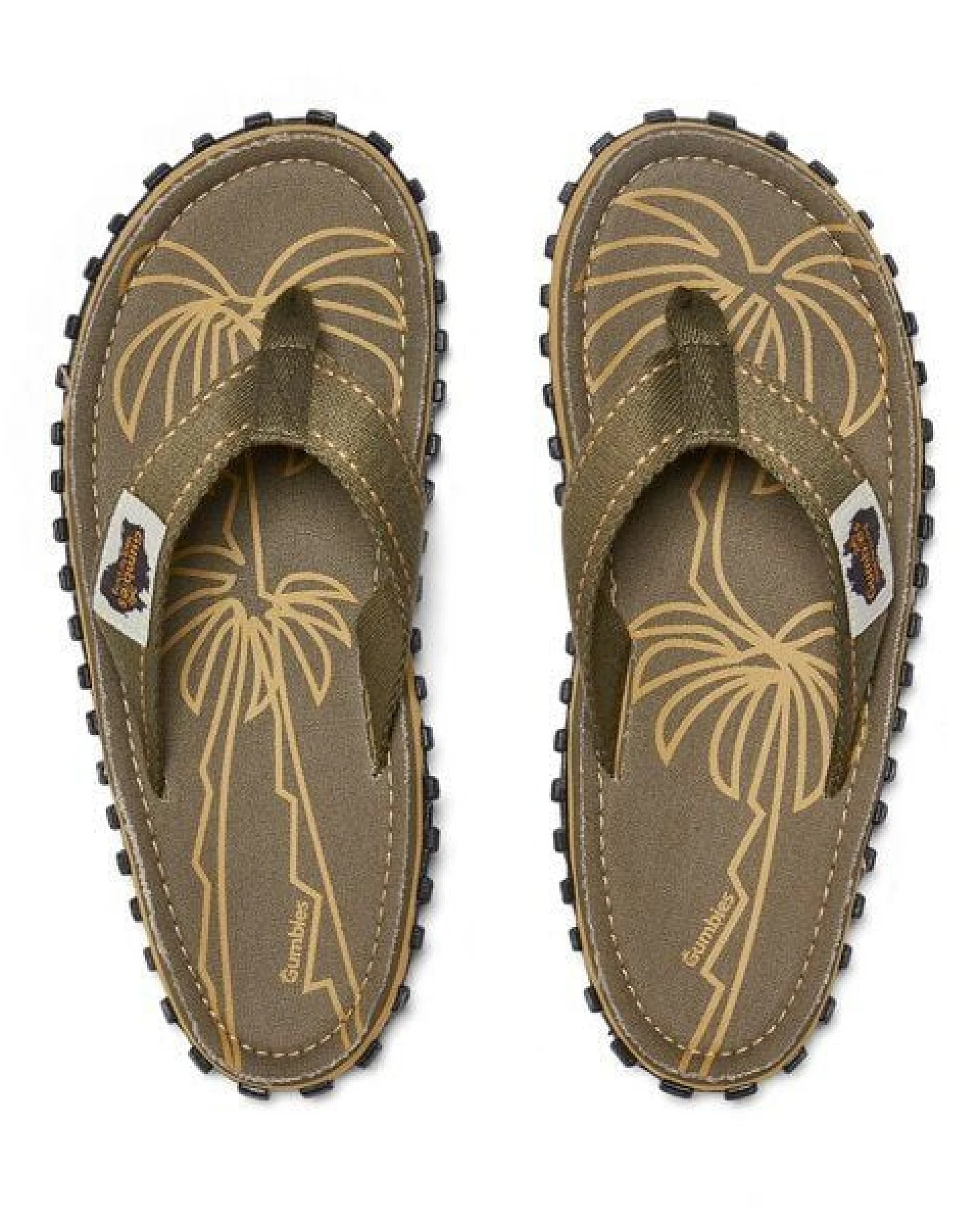 GUMBIES Palm Leaf Khaki Nachhaltige Flip Flops – Ansicht 3