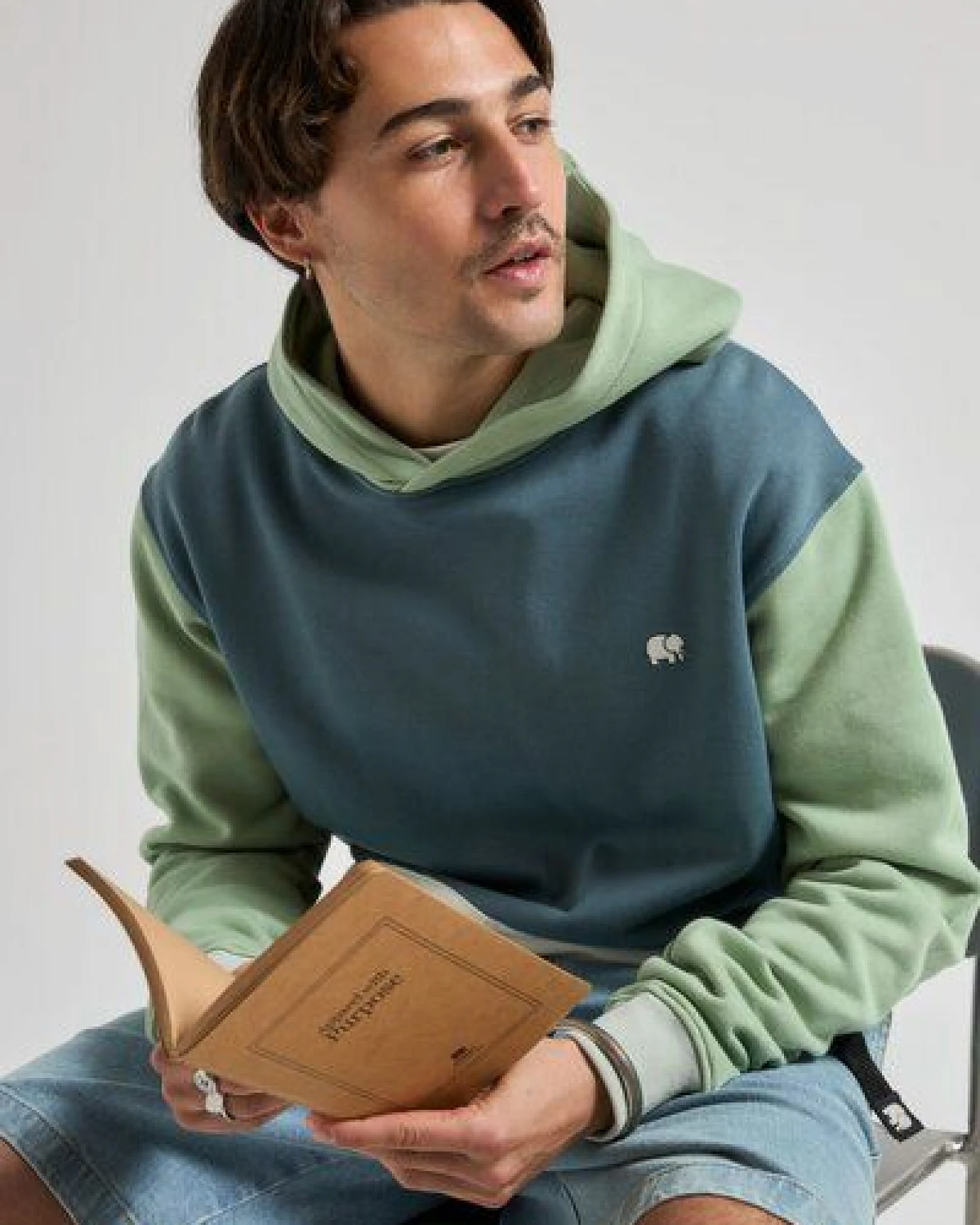 Trendsplant Color Block Hoodie Deep Spruce – Ansicht 4