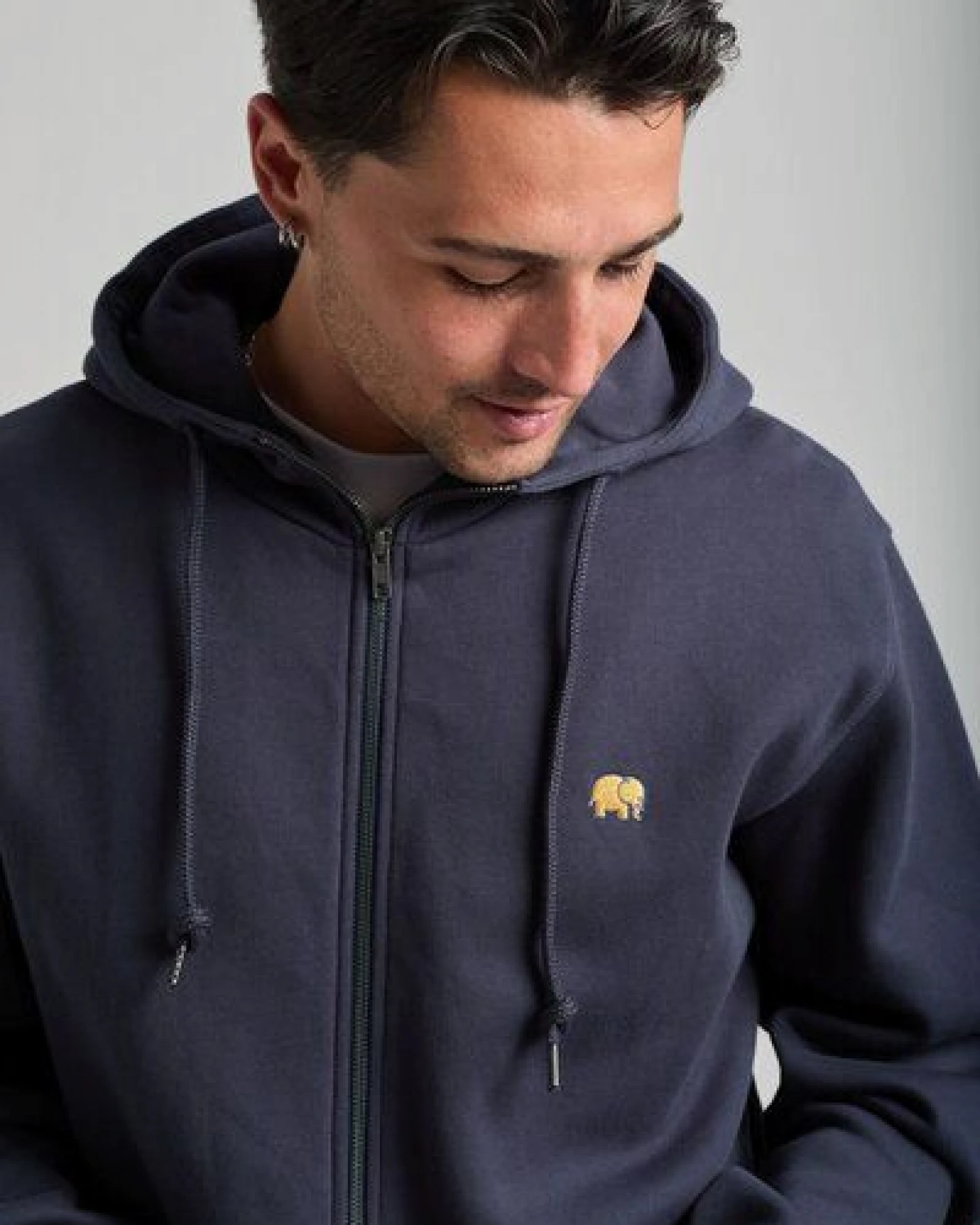 Organic Essential Zip Hoodie Trendsplant Blue – Ansicht 3