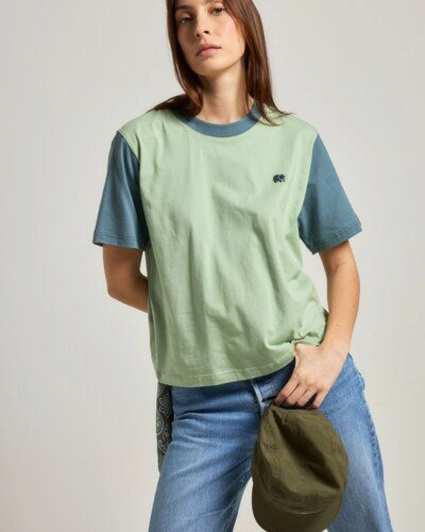 Trendsplant Women’s Color Block T-Shirt Salted Moss – Ansicht 3