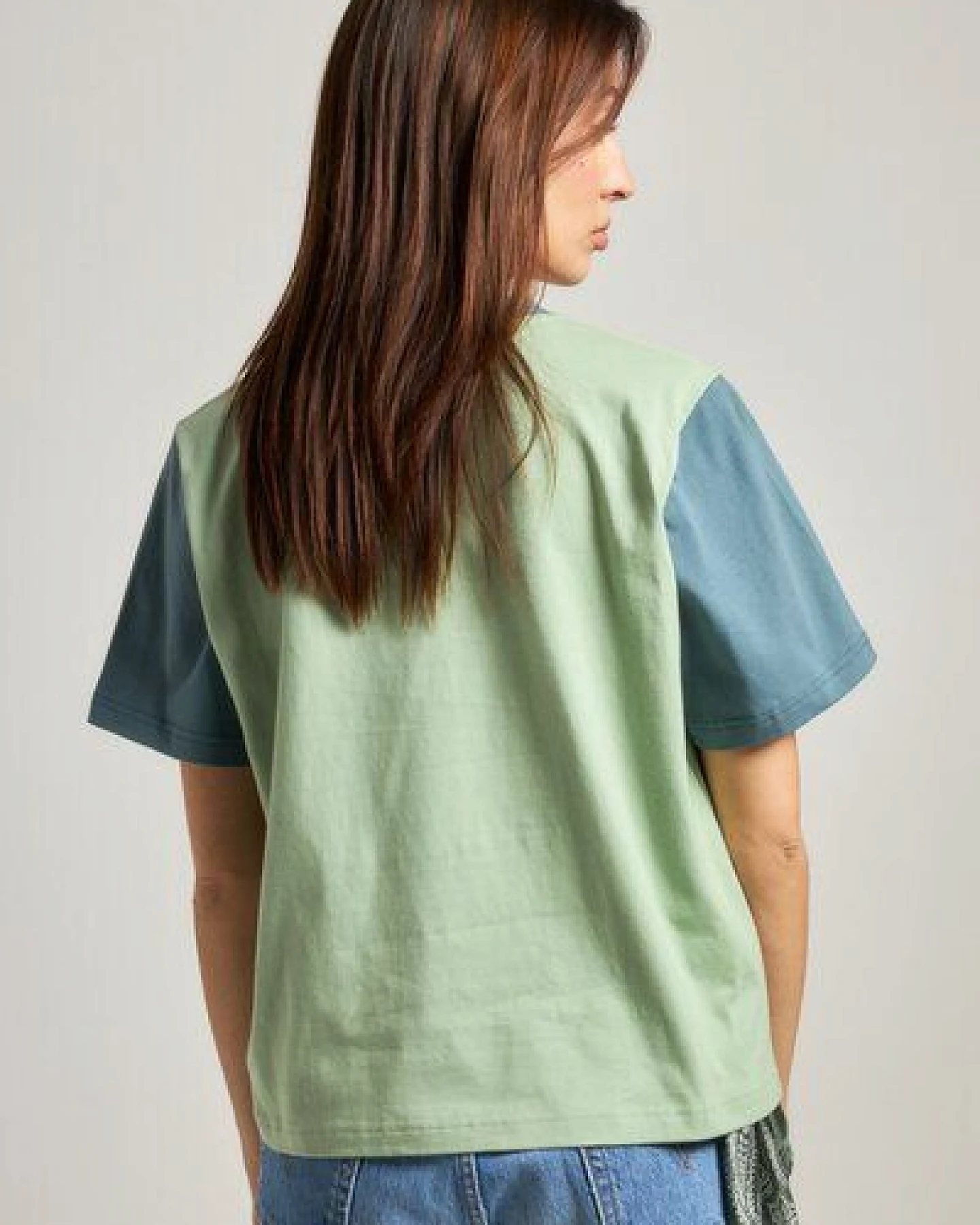 Trendsplant Women’s Color Block T-Shirt Salted Moss – Ansicht 4
