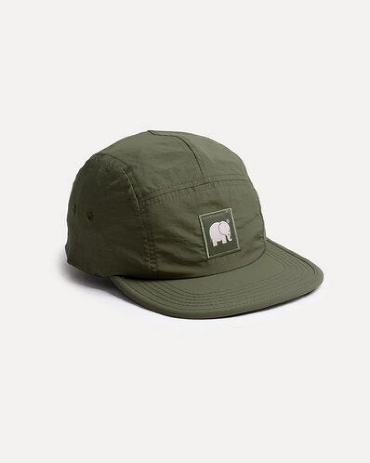 Trendsplant Water Repellent Nylon Five Panel Cap Dark Olive