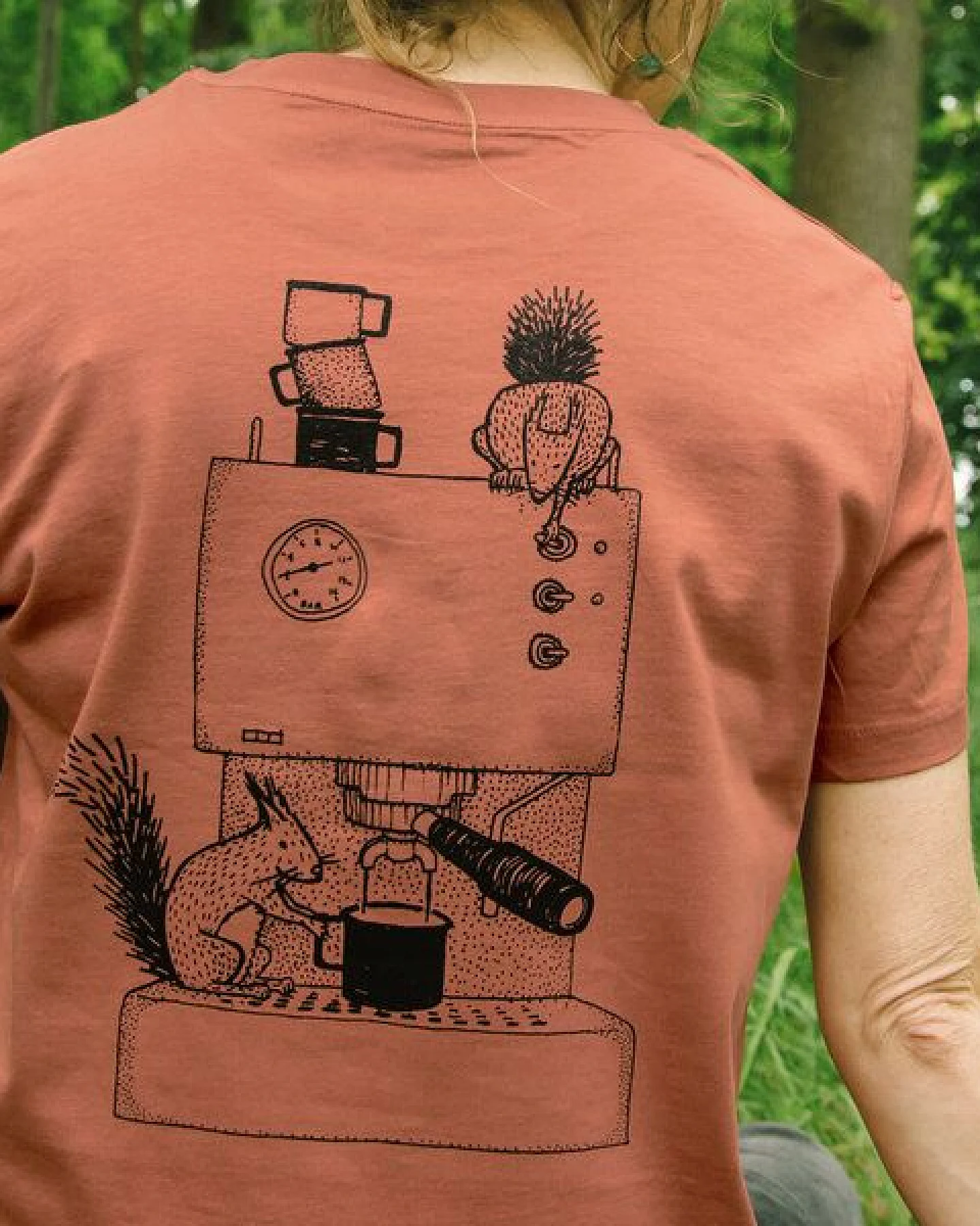 Cmig Damen T-Shirt Kaffee-Hörnchen für Espressoliebhaber – Ansicht 2