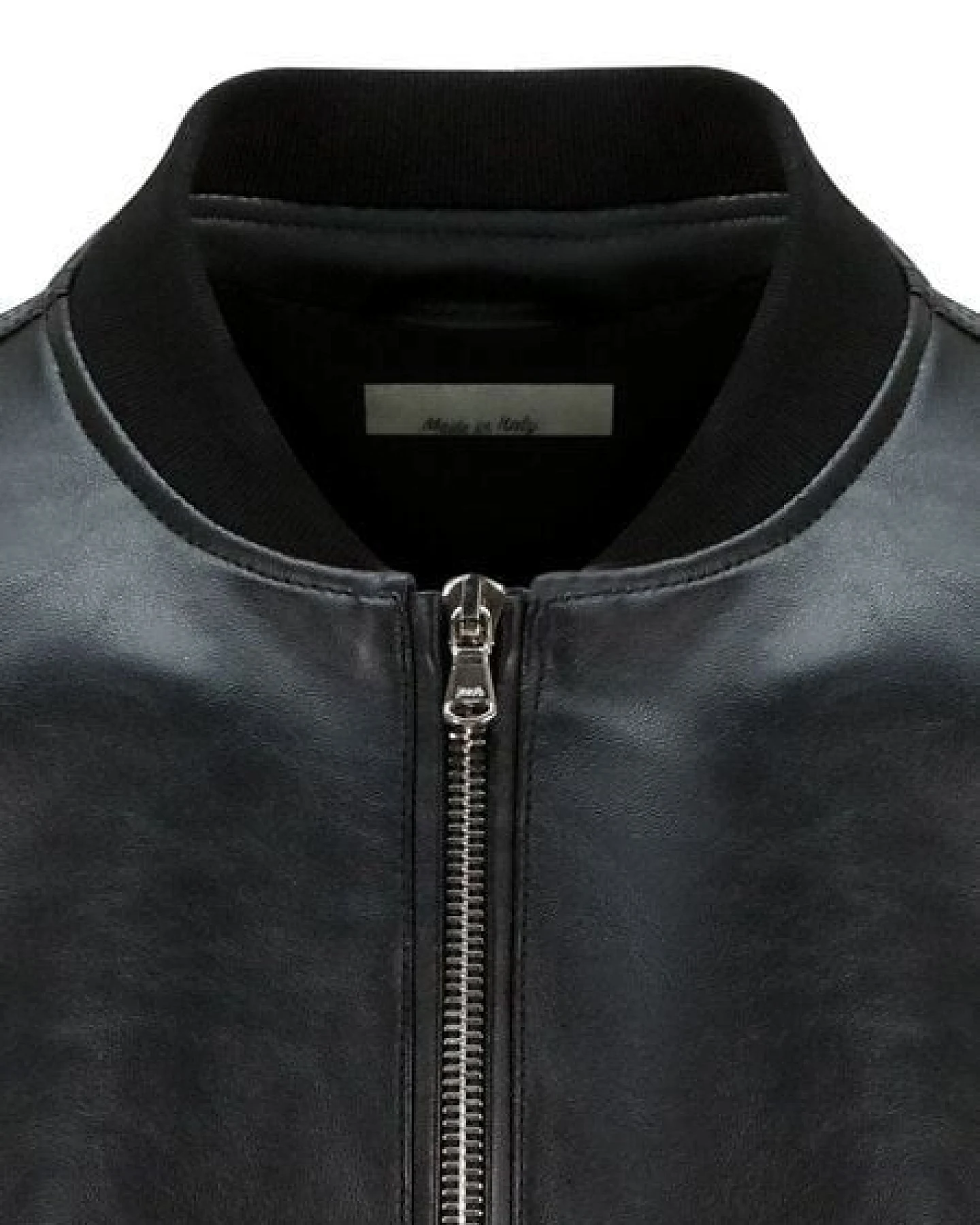 Will's Vegan Shop Bomberjacke Schwarz vegan Leder Herren – Ansicht 3