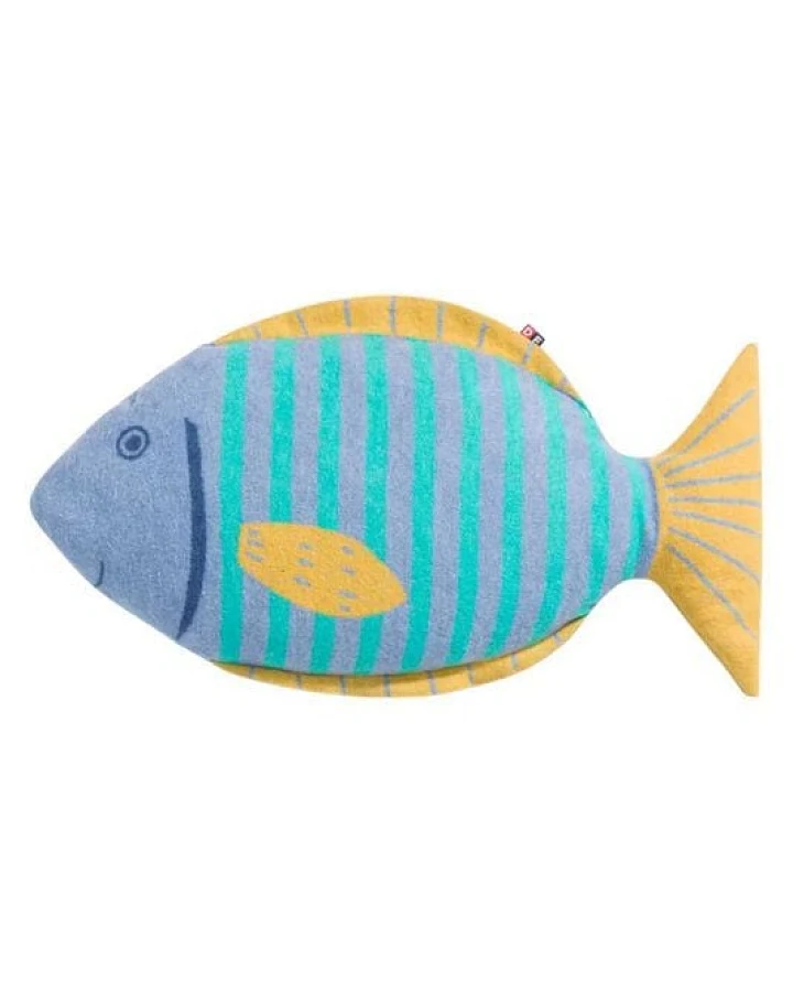 David Fussenegger Großes Kissen „Fisch“, 30 x 45 cm aus Recycling-Baumwolle