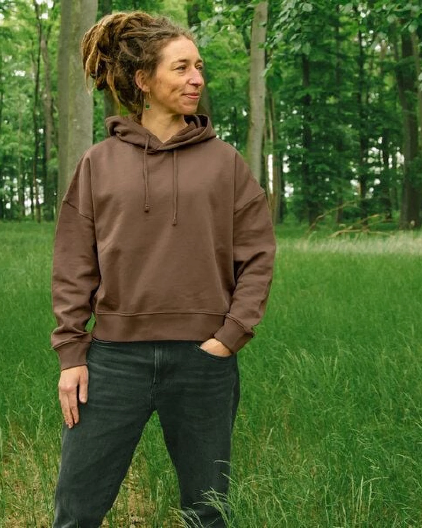Cmig Damen Hoodie Kaffee-Hörnchen für Espressoliebhaber in mocha braun – Ansicht 4