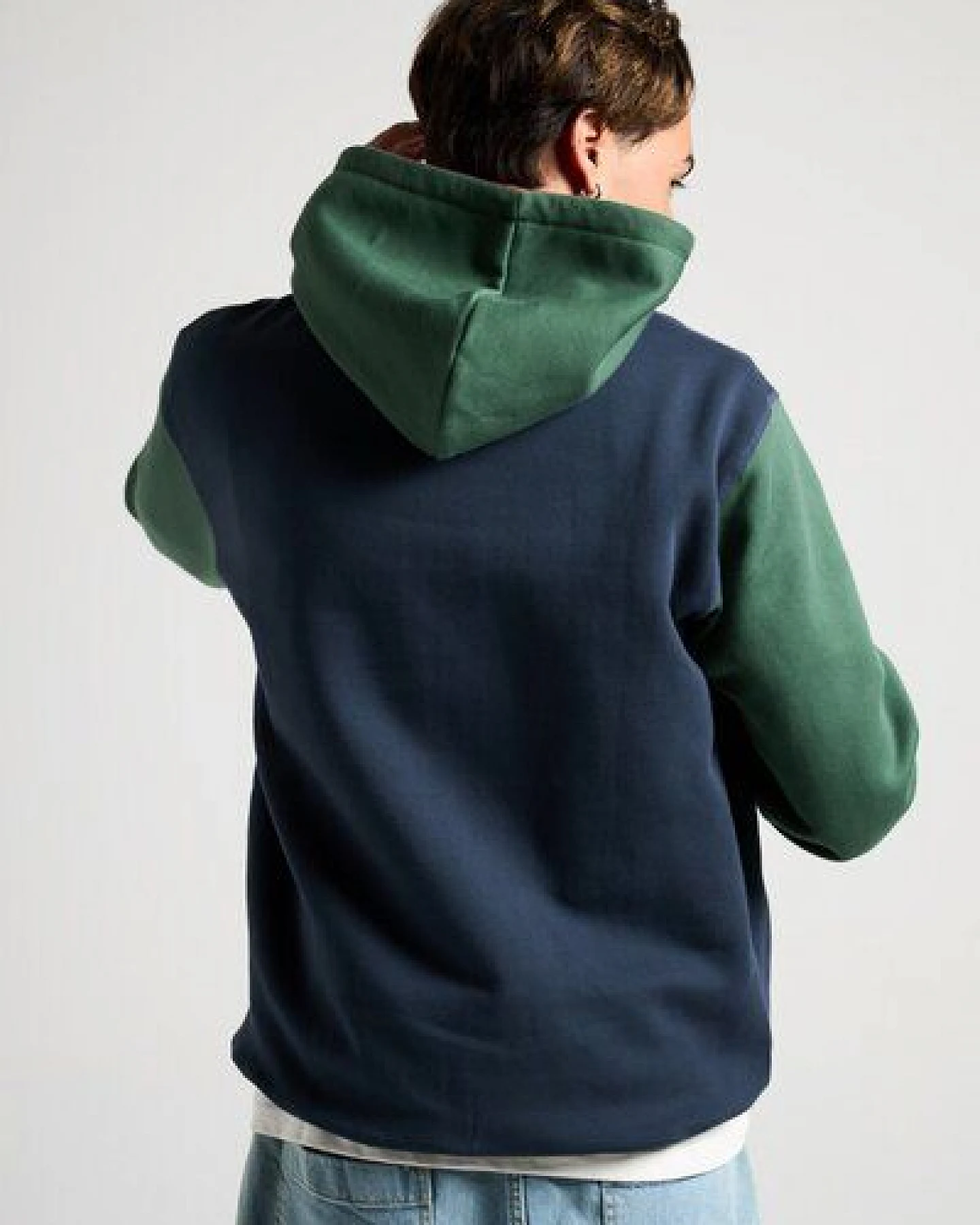 Organic Color Block Hoodie Trendsplant Blue – Ansicht 3