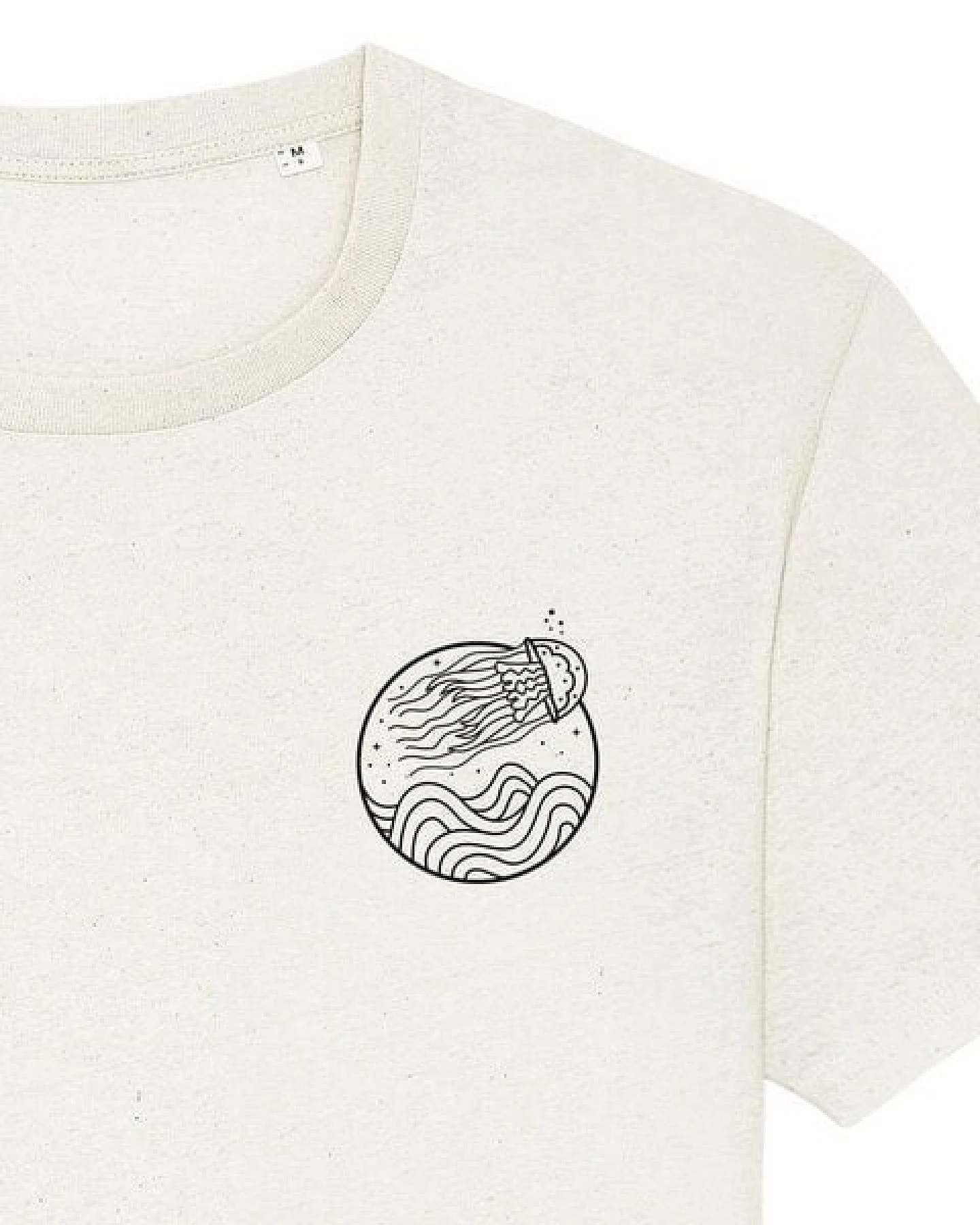 vis wear Qualle zwischen Ozean und Wellen – Natural Recycled Bio-Baumwolle Shirt – Ansicht 2