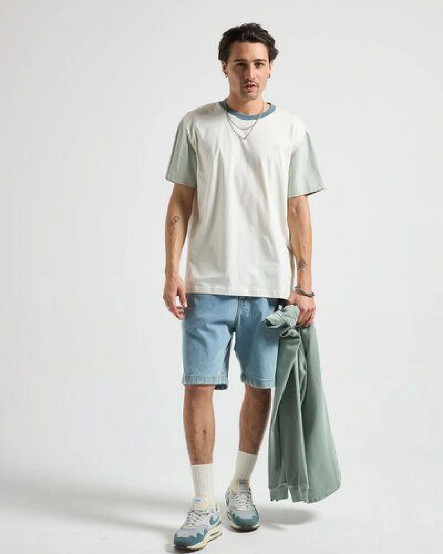 Trendsplant Color Block T-Shirt Sea Glass – Ansicht 3